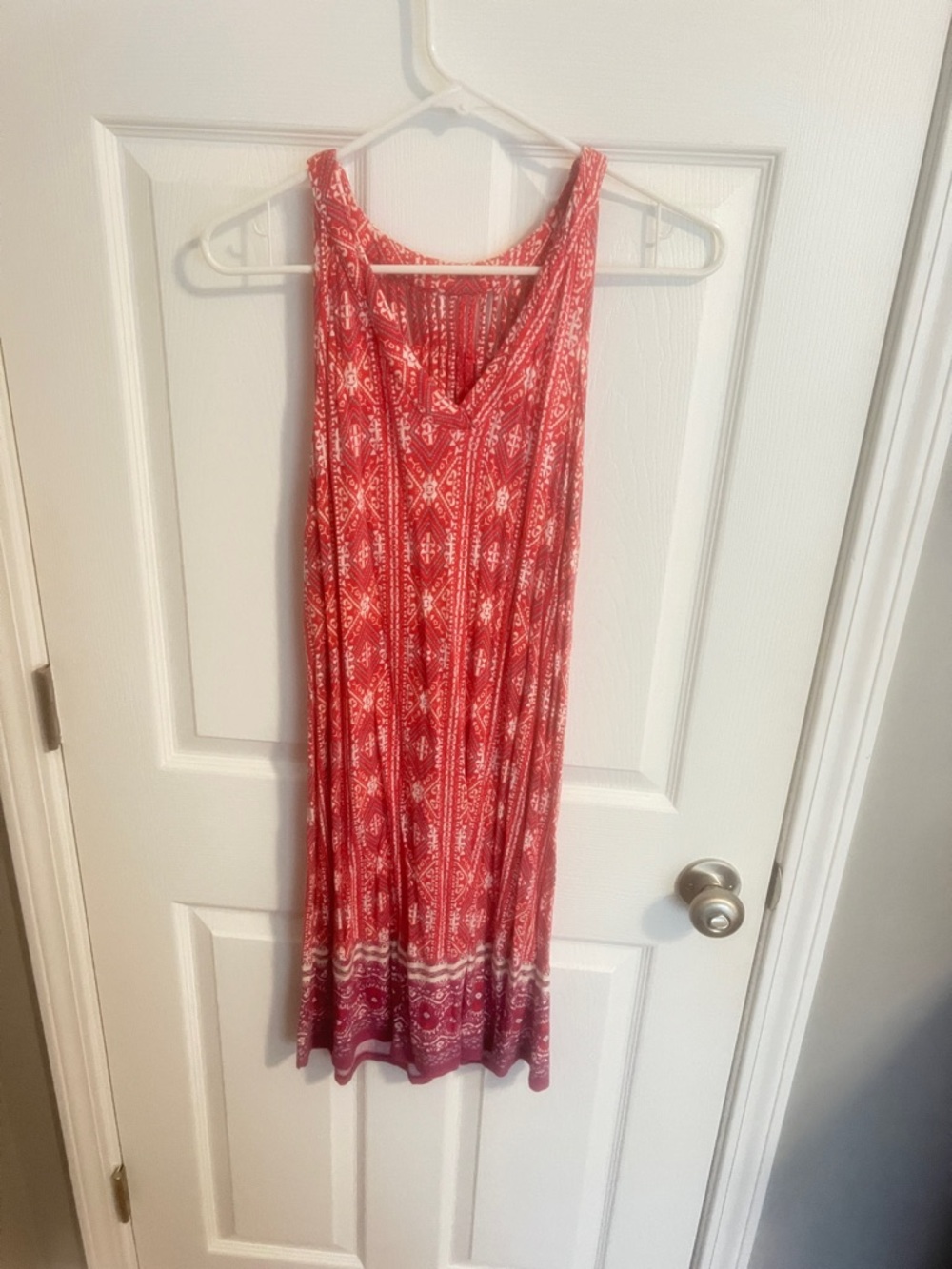 Sleeveless Red Printed Maxi Dress
